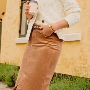 Talbots Corduroy A‑Line Midi Skirt – Almond Buff, Petite 4